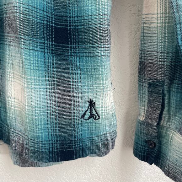 Pendleton Women’s Blue Black Plaid 100% Cotton Button Down Pajama Top Size Small - Picture 5 of 8